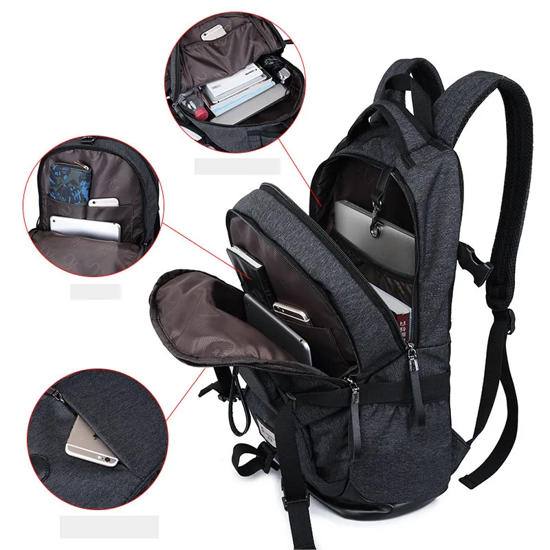 

Men's new Oxford multi-function waterproof breathable backpacks Vertical computer bag Travel wear large-capacity backpacks