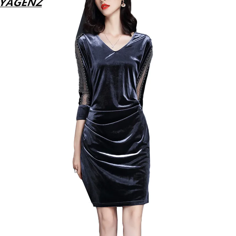 Осенние женские платья новинка 2017 винтажное бархатное кружевное