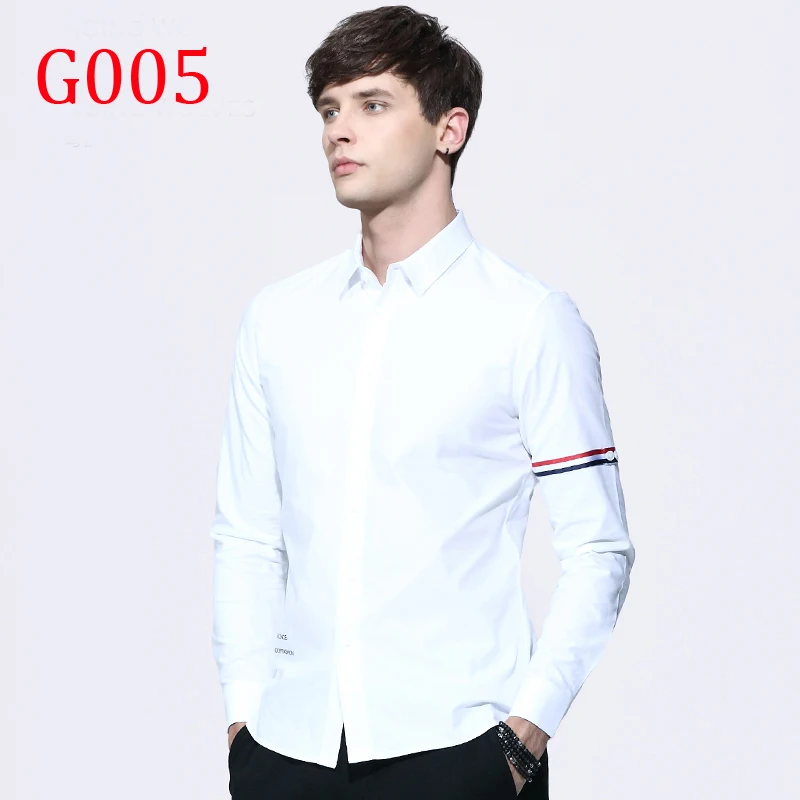 2017 Для мужчин рубашка одежда с длинным рукавом Топы G005|men shirt long sleeve|shirt sleevemen |