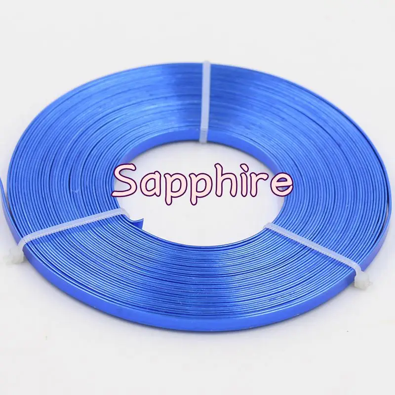 Sapphire 10 м/шт. 5 мм X 1 мм(5 мм ширина 1 мм Толщина) плоская алюминиевая проволока из алюминиевых материалов 115 г/рулон - Цвет: Sapphire