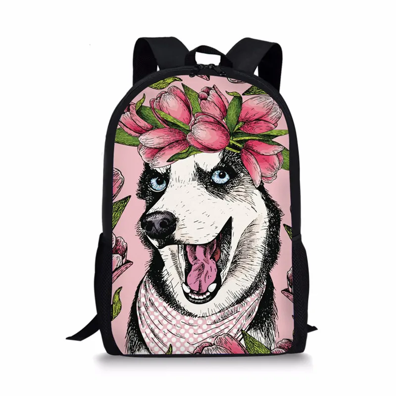 Детские школьные ранцы THIKIN Husky дизайнерские 3D портфели с рисунком животных для