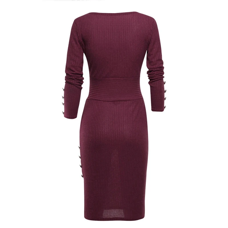 Женское платье с глубоким v образным вырезом модное трикотажное облегающее