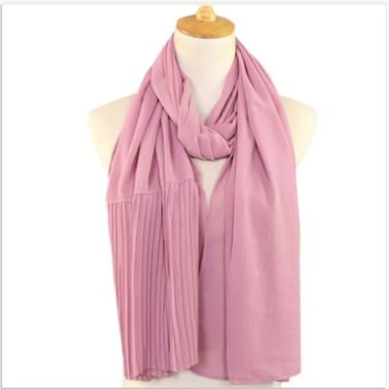 Женский головной шарф с жемчугом и снегом монохромный мятым швом 2018 Hui