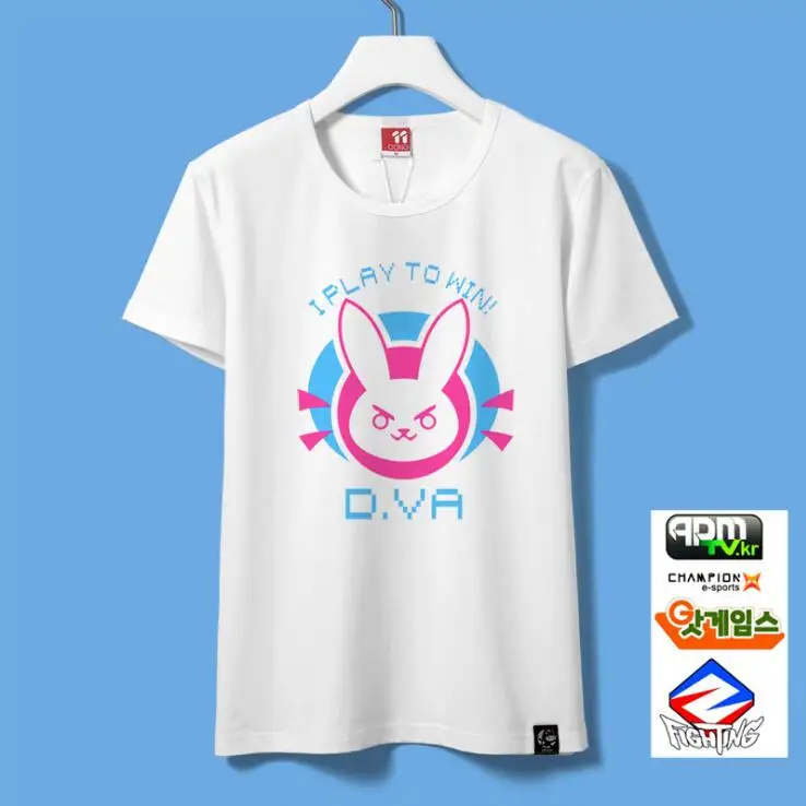 Lots Стильная летняя футболка D. va Мужская wo мужские футболки Hanzo Mccree Dva с короткими