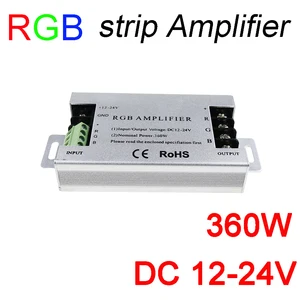 Усилитель сигнала RGB 360 Вт, алюминиевый усилитель для Светодиодный ных лент RGB SMD5050 DC12-24V, 12 В постоянного тока, 30 А, для RGB SMD5050, 3528