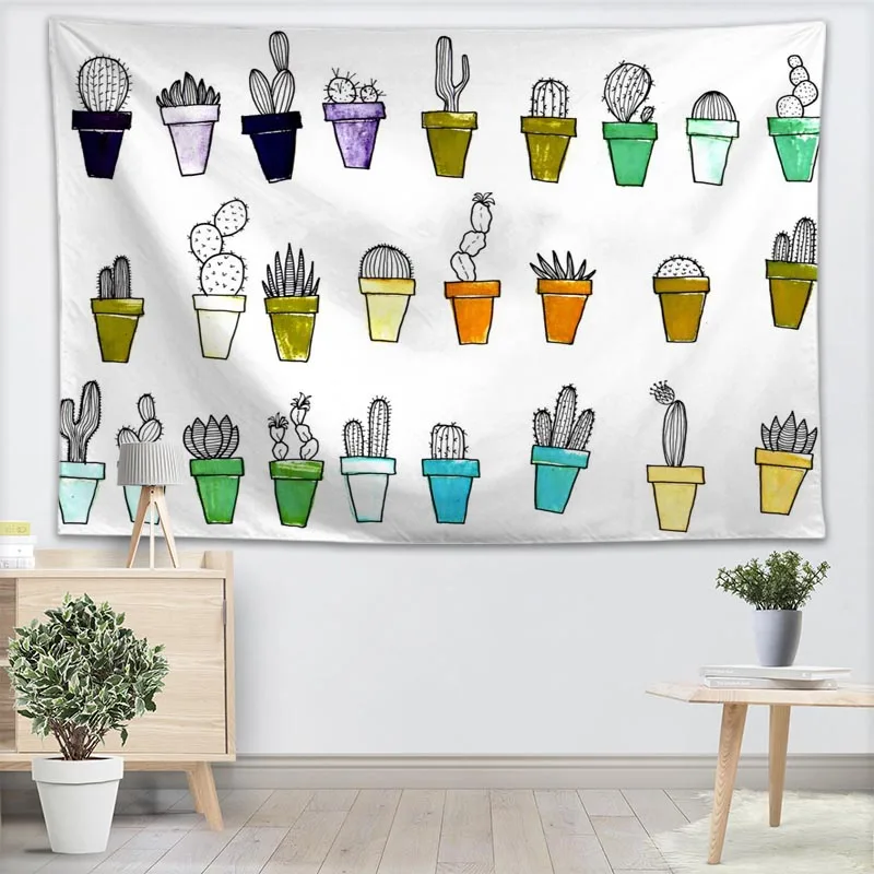 

Настенный гобелен с изображением кактуса, 3D печать, индивидуальный узор, йога/офис/гобелен на диван, покрывало для детской комнаты, украшени...