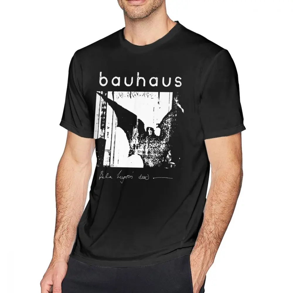 Культовая футболка Bauhaus, крылья летучей мыши, Bela Lugosi S Dead, Пляжная футболка с коротким рукавом, забавная Мужская футболка с принтом, большая хлопковая футболка - Цвет: Black