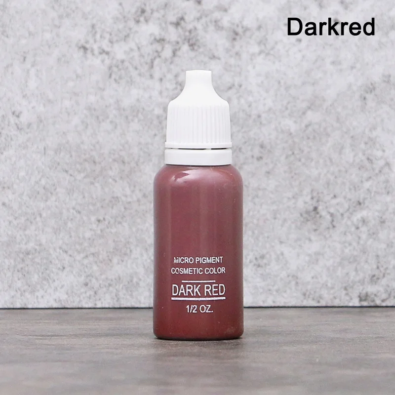 darkred 15 мл микроблейдинг жидкий пигмент для полупостоянных губ бровей подводка для глаз татуировки чернила - Цвет: darkred
