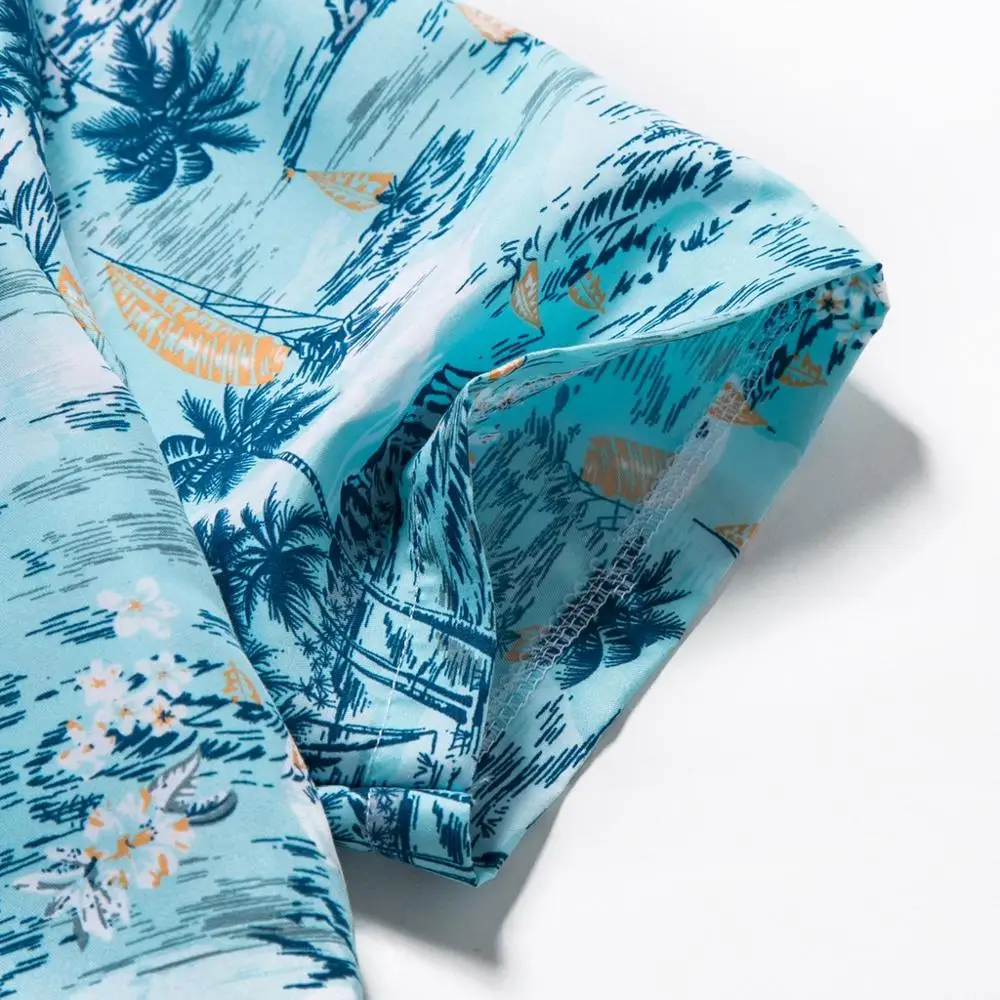 

Camisas Masculina Shirt Summer 2019 Casual Men Hemden Herren Hawaiian Print Short Sleeve Shirt Sports Beach Quick Dry Top Blouse
