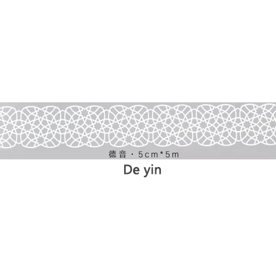de yin 5cm Милые полые кружевные прозрачные Васи клейкие Ленты Kawaii базовый Декор маскирующая лента пуля журнал Скрапбукинг DIY стикер Школьные Аксессуары - Цвет: de yin 5cm