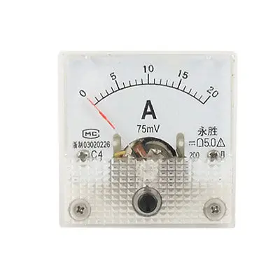 Квадратный аналоговый панельный амперметр постоянного тока 91C4 0-20 А |