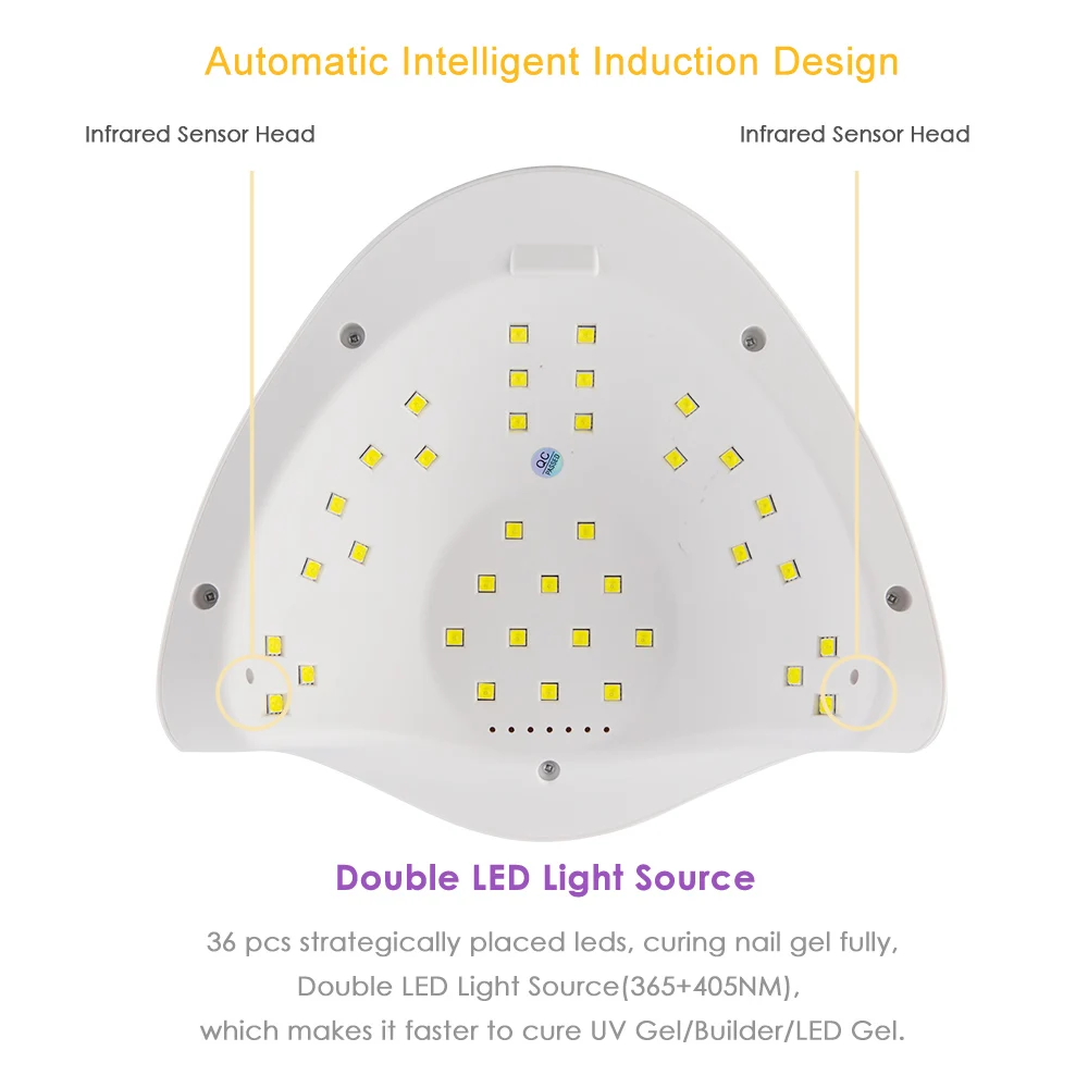 Маникюрный набор с лампой 54 Вт 36 LED SUN X5 УФ светодиодная лампа для нейл арта гель