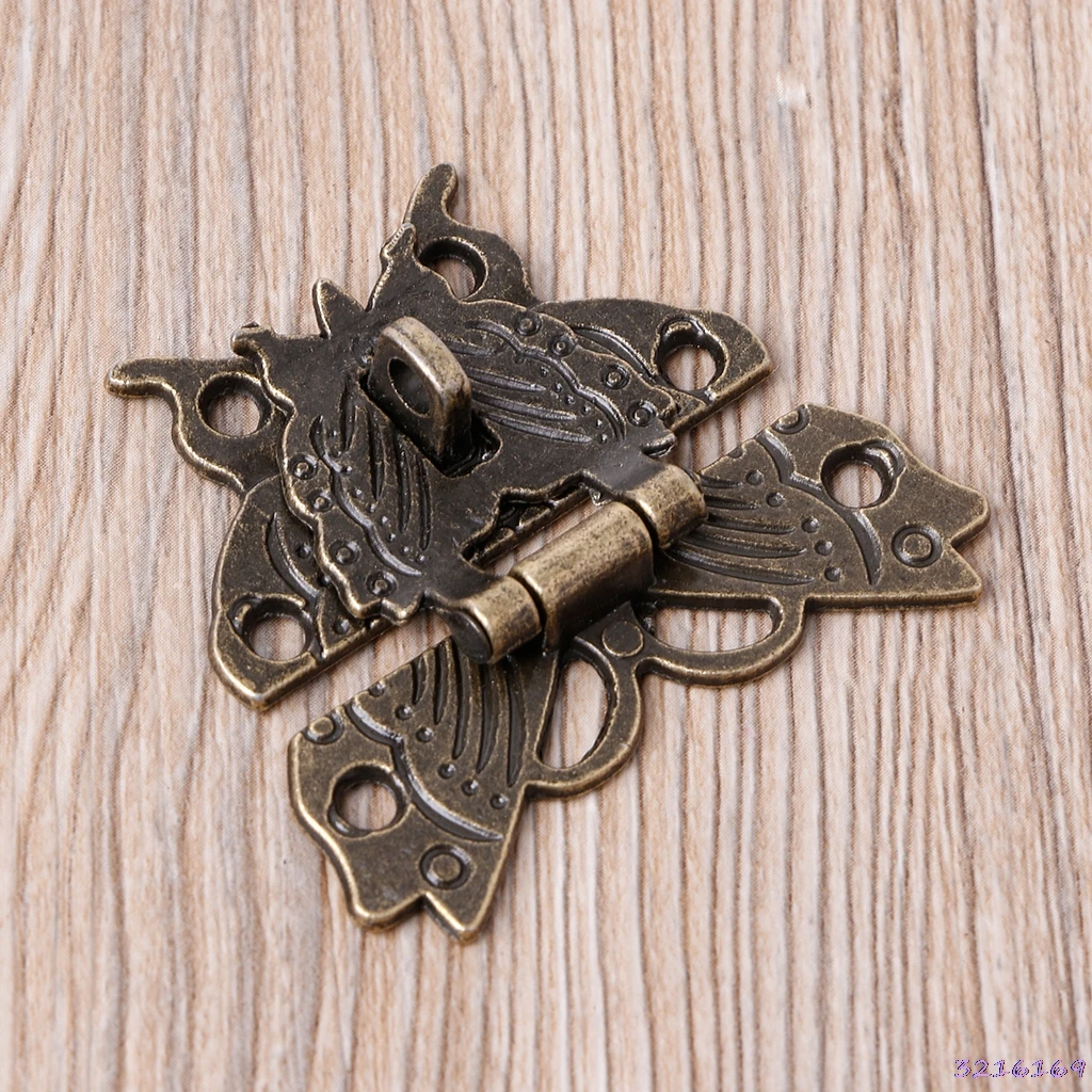 Ретро Винтаж защелка бабочка Hasp деревянная шкатулка для украшений чехол замок Pad