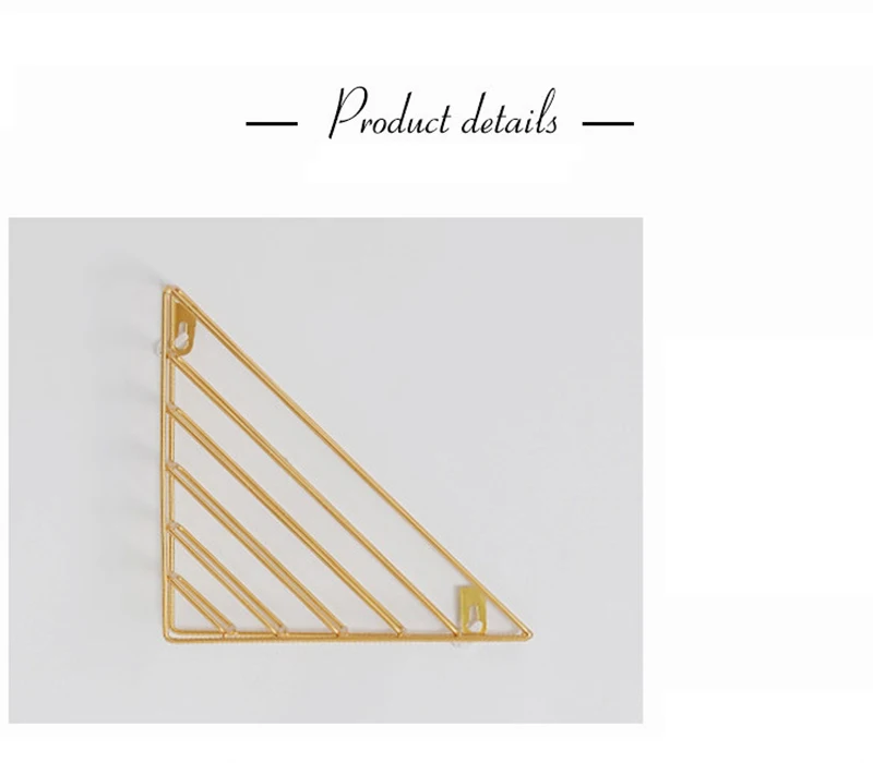 Nordic Minimalist Gold Bookshelf Wall Shelf Creative Iron Shelves Wall Decoration Craft Wall Decoration Display Stand Home Decor