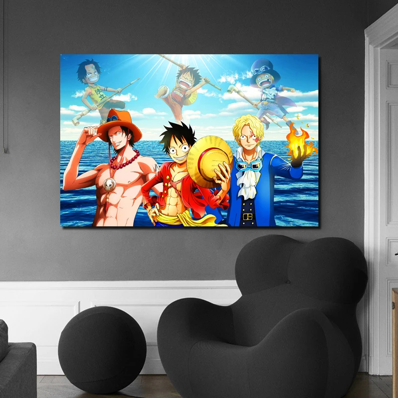 Обои One Piece Аниме Холст Картина Печать Гостиная украшение для дома современные