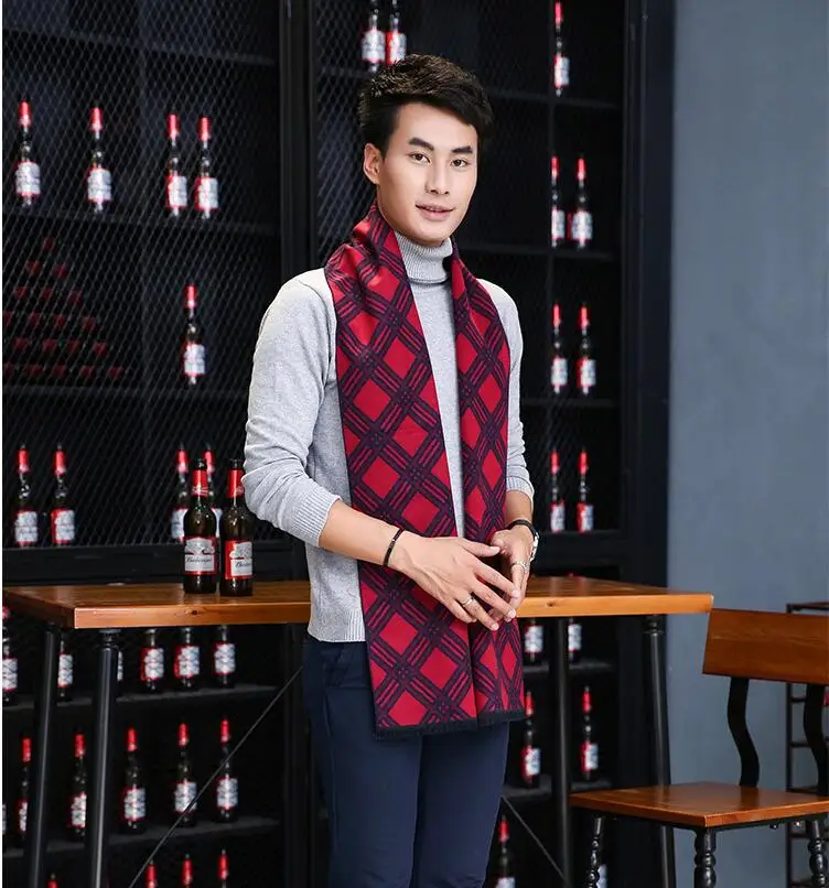 Новый кашемировый шарф в клетку Человек зима Марка мужчин 2017 дизайнер шали