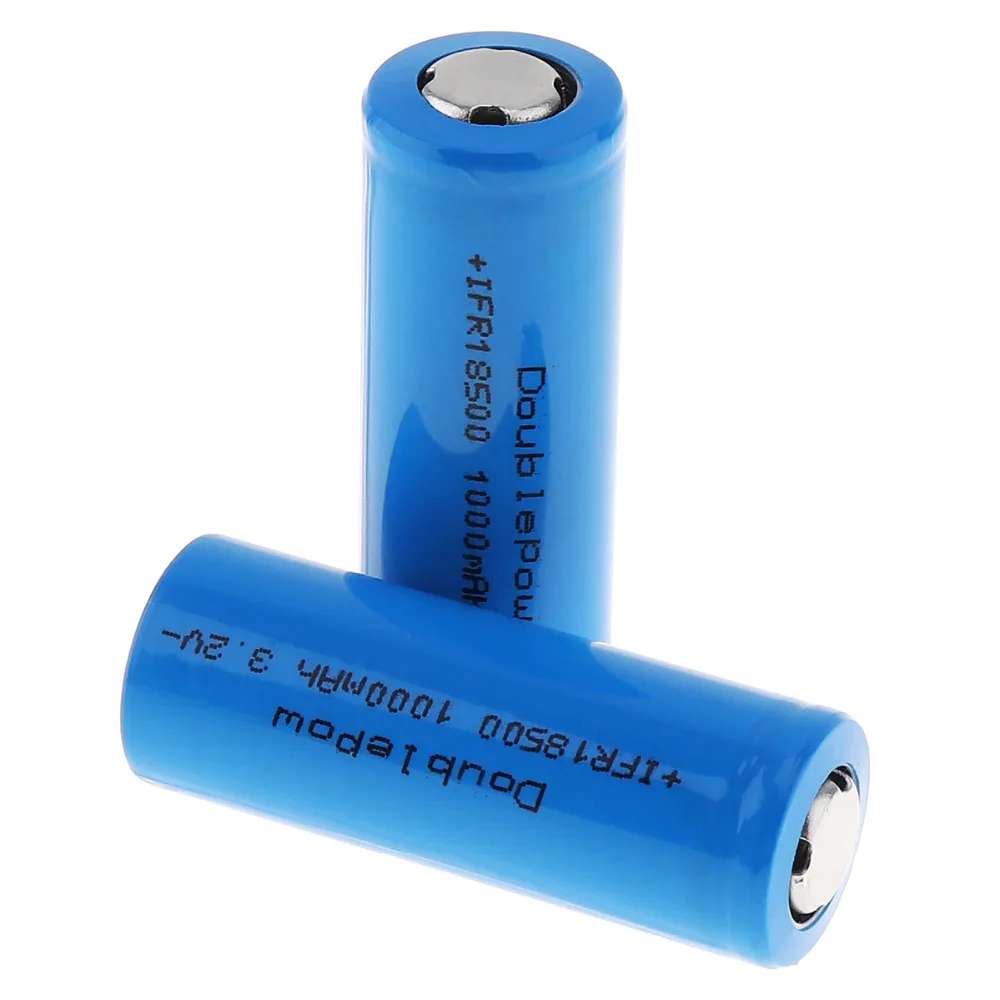 2 шт./лот doulepow 1000mAh 3 V 18500 литий-ионная аккумуляторная батарея с предохранительным