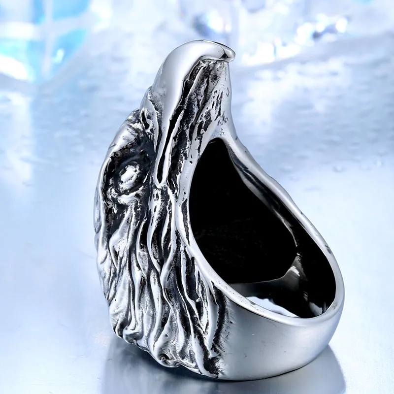 Drop Ship 316L Stainless Steel For Man High Quality Cool Punk Eagle Men's Animal Ring BR8 436|biker jewelry|stainless steel biker jewelryjewelry