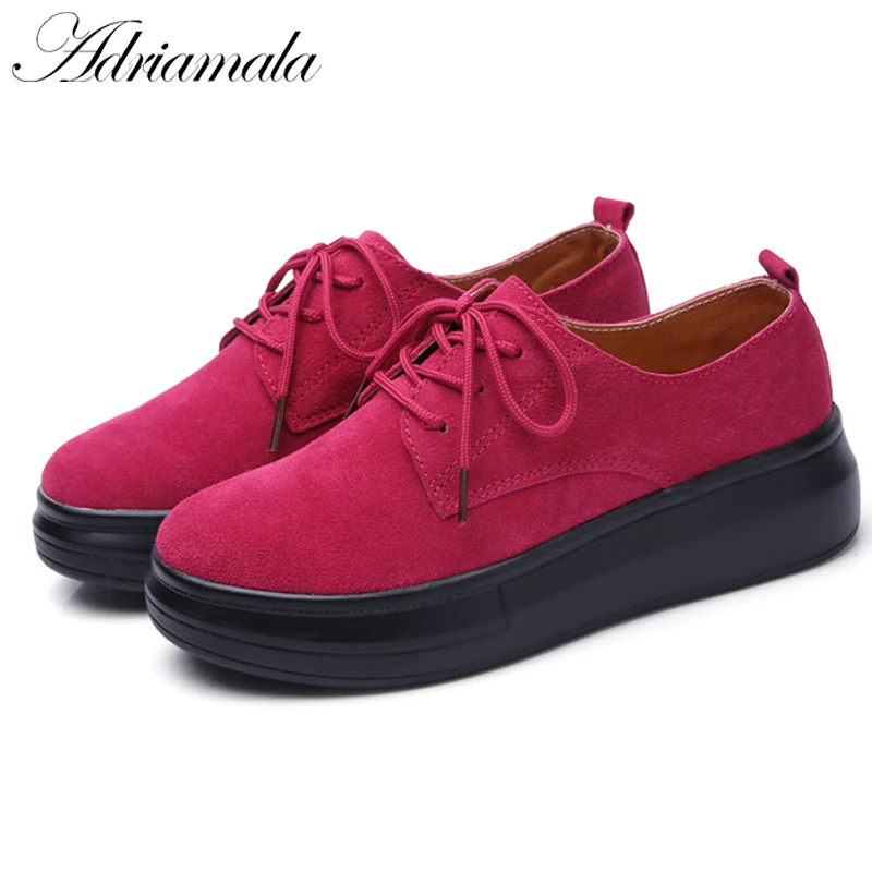 Adriamala Кожи Женщин Бездельников Туфли На Платформе 2017 Весна Новое Прибытие