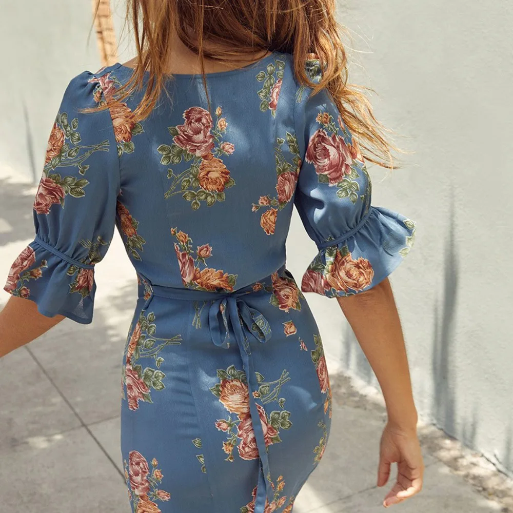 Богемное пляжное вечернее платье с цветочным принтом женское летнее богемное