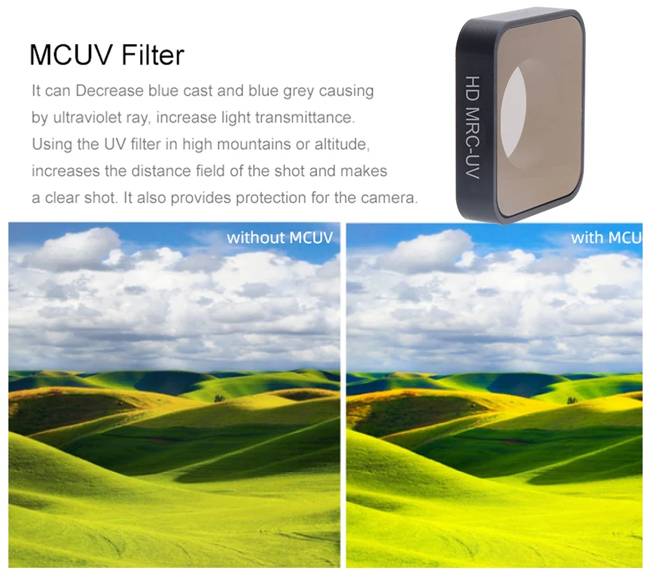 FOTOFLY Go Pro Hero 5 6 7 аксессуары для объектива UV CPL ND 4 8 16 Набор фильтров нейтральной плотности для GoPro Hero5/6/7 черная Экшн-камера