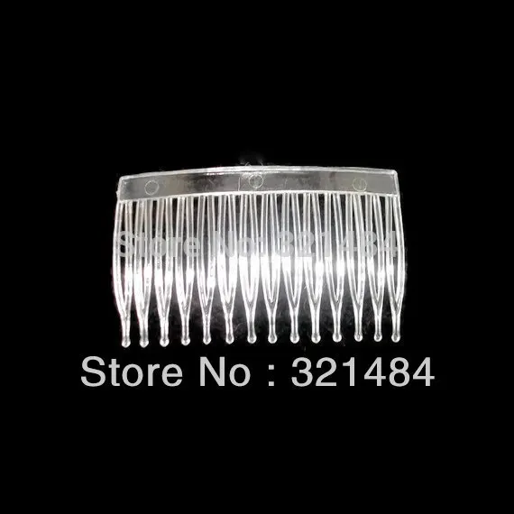 200piece/Lot 7*4cm 14 teeth Clear plastic hair comb findings