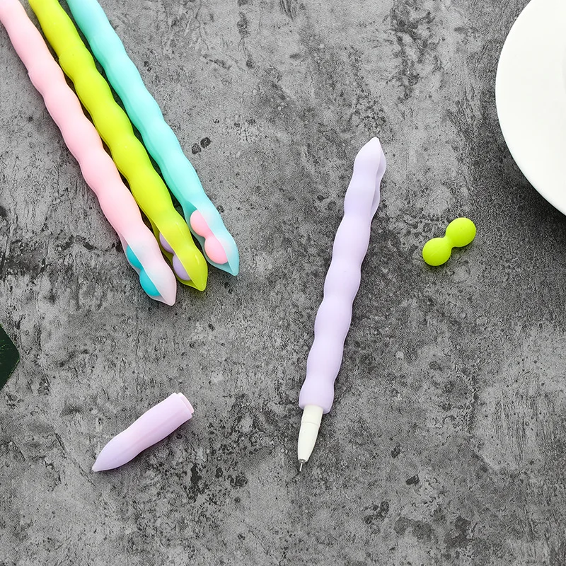 Милая мультяшная гелевая ручка в форме горошка 0 5 мм черная креативные школьные