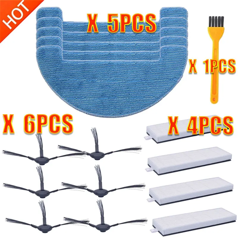 Robot GUTREND Parts Side Brush HEPA Filter Mop Cloth for GUTREND 220 200 Aqua G200B G220W G300W robotic Vacuum Cleaner Parts - Color: 16pcs
