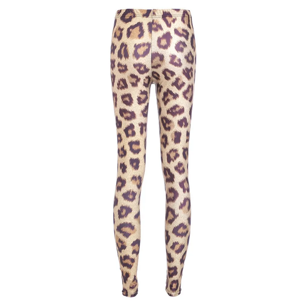 Модные женские леопардовые леггинсы с меховым принтом облегающие тонкие