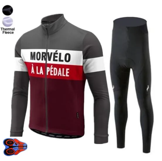 Morvelo Winter Thermal Fleece Cycling Jersey long sleeve 9D GEL PAD Pants ropa ciclismo Clothing maillot Ciclismo sets | Спорт и