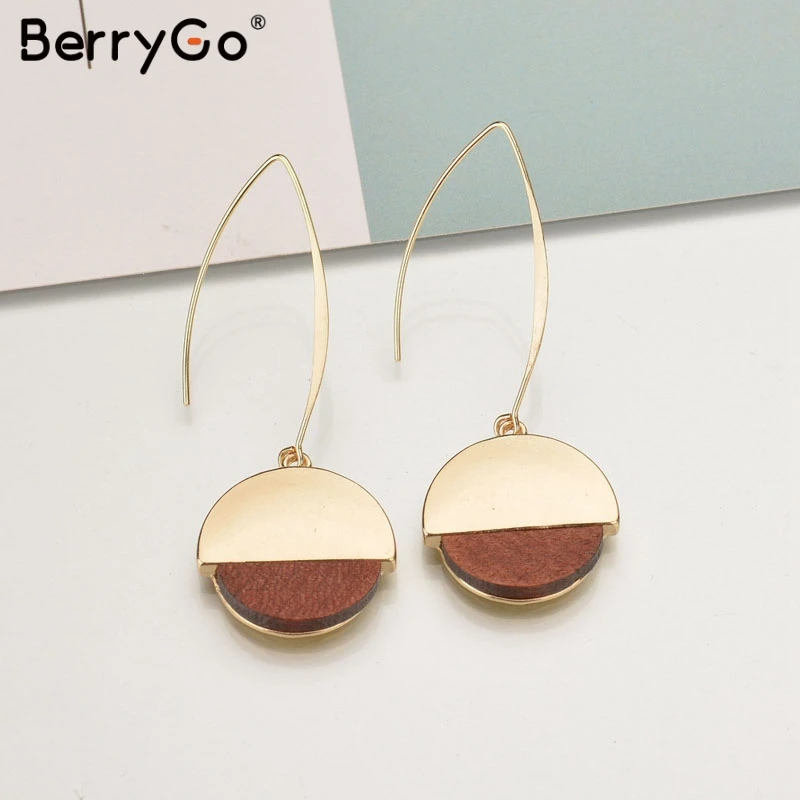 Женские серьги BerryGo длинные с крючками для женщин Золотое ювелирное изделие