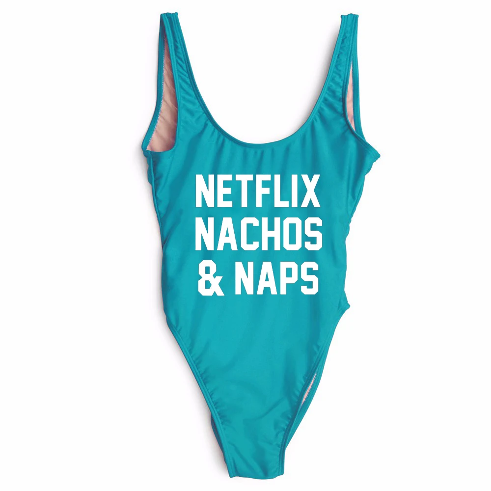 

Женские сексуальные боди NETFLIX NACHO & NAPS, пляжная одежда, купальные костюмы, цельный костюм, комбинезоны с открытой спиной