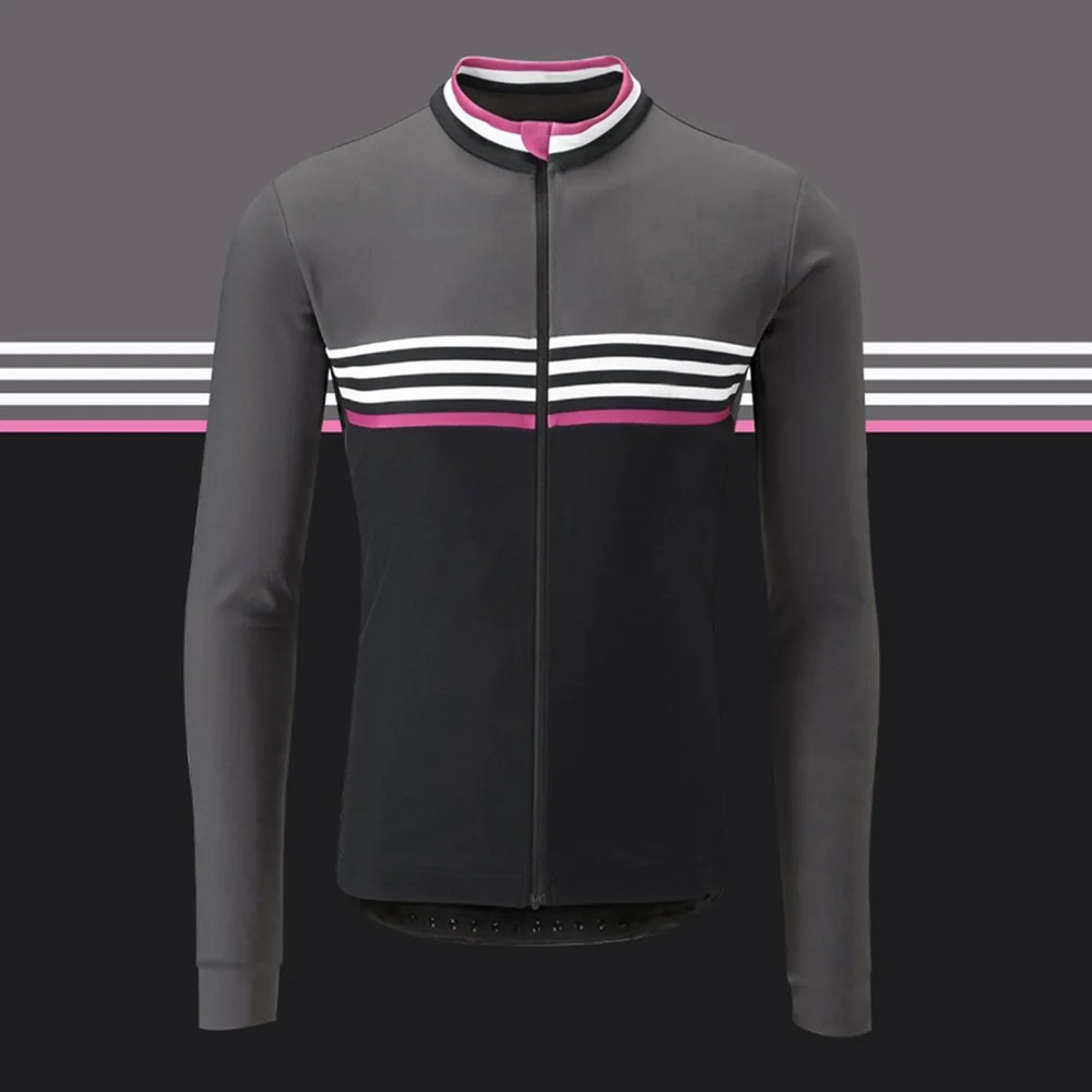 

2018 new stripe winter thermal fleece race fit Cycling Jersey long sleeve Bicycle clothes cycling jacket for 8-20 degree ride