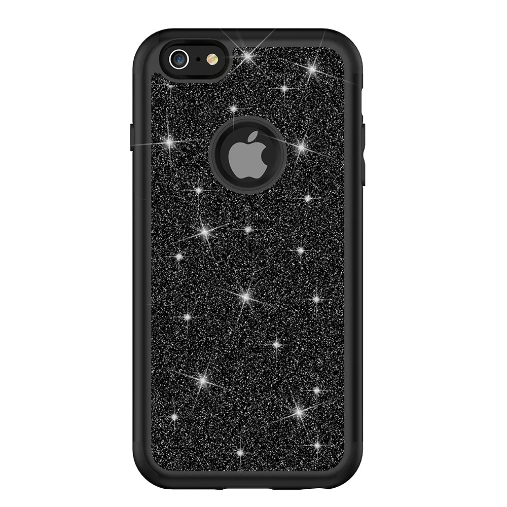 Black Для Apple iPhone 8 7 6 Plus чехол противоударный роскошный Алмазный Блестящий двухслойный резиновый чехол для телефона для iPhone 8 Plus - Цвет: Black