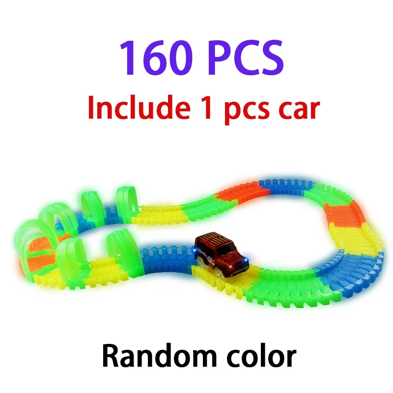 Светящийся гоночный трек гибкий флэш-модель игрушечный сборный автомобиль набор