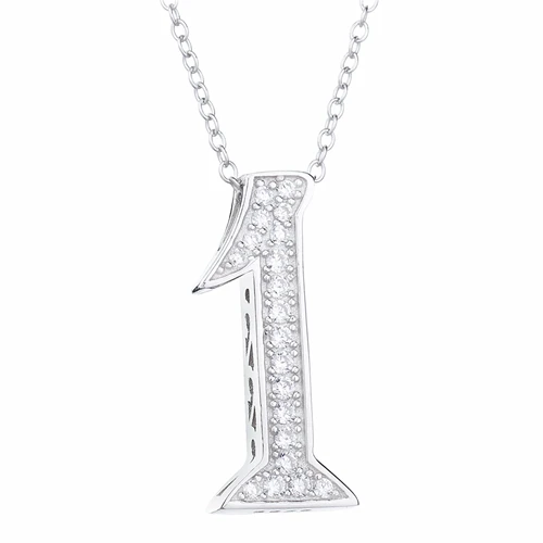 Silver 1 Necklace Lovecabin, Настоящее серебро, 925 пробы, цифра 7, 8, 9, ожерелье с кулоном для женщин, циркон, хорошее японское ожерелье с кулоном, цифра 1, 8 - Окраска металла: Silver 1 Necklace