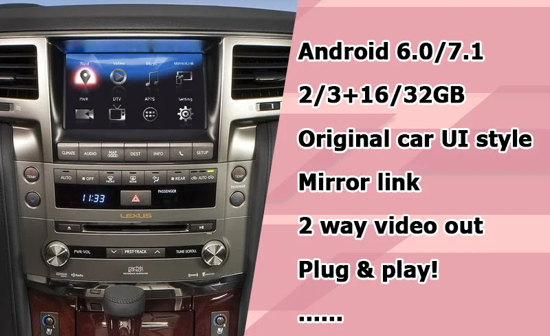 Android/carplay интерфейсная коробка для 2013- Lexus LX570 LX видео интерфейсная коробка с GVIF зеркальная ссылка youtube Яндекс LX450d