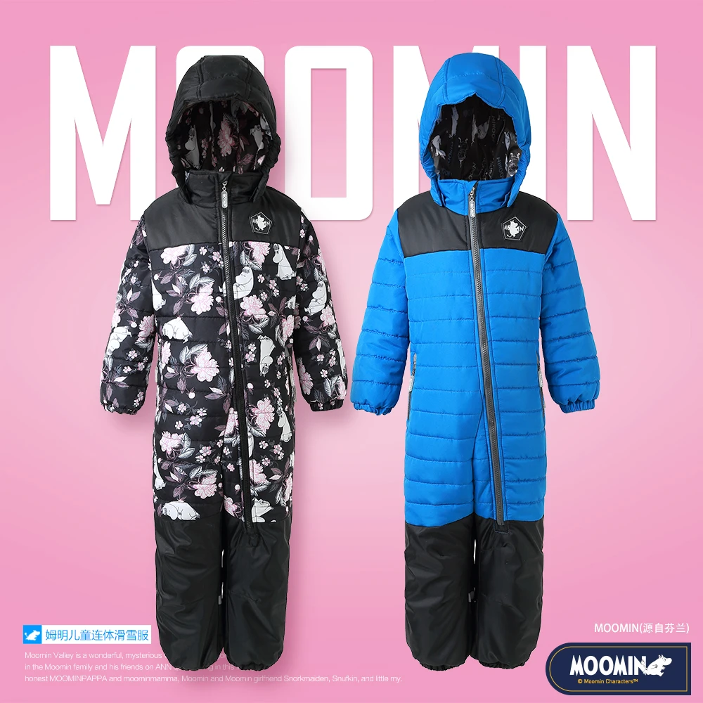 Moomin muumi blue winter overall boys winter jumpsuit waterproof 160cm warm boys winter overall kid-20 degree cartoon overall
