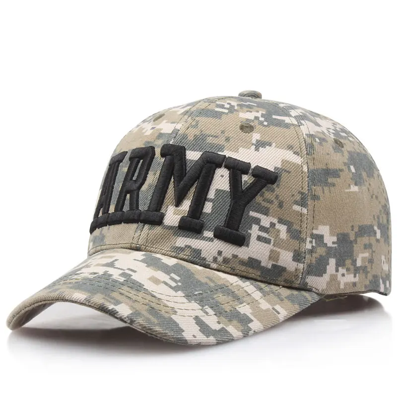 ARMY Цифровая камуфляжная армейская тактическая бейсболка мужские буквы полицейские мужские s Snapback шапки USAF наружная Кепка s для мужчин Обама папа шляпа - Цвет: ARMY