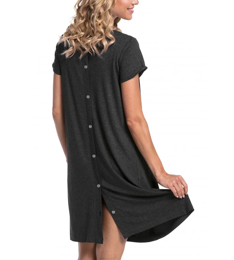Pregnant Dress Maternity Short-sleeved Breastfeeding Care Garment on The Back Single-breasted Nursing | Беременность и