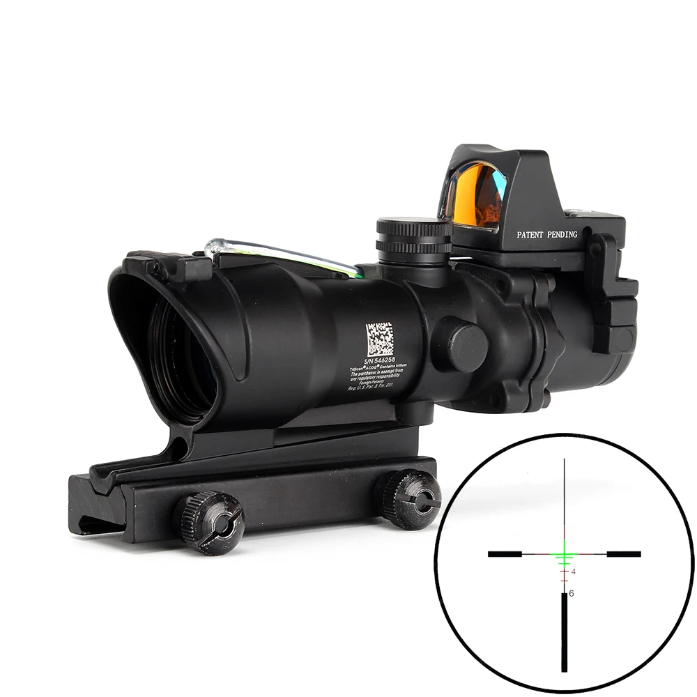 Ohhunt Hunting ACOG 4X32 оптический прицел с реальным волоконным покрытием сетка BDC красной