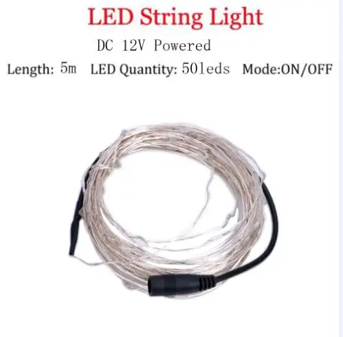 5m DC string light Светодиодный светильник для фейерверков, светильник на батарейках, удаленная Декоративная гирлянда, светодиодный Сказочный светильник, гирлянда для патио, Рождественская Праздничная лампа - Испускаемый цвет: 5m DC string light