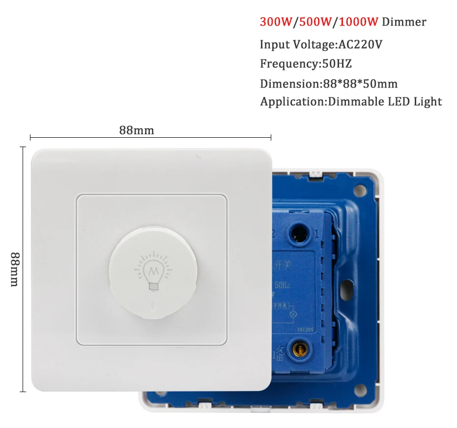 Светодиодный Triac диммер 110 V-220 V 300 W/500 W/1000 W Яркость контроллер диммеры для регулируемый светодиодный Панель осветительные лампы фонари