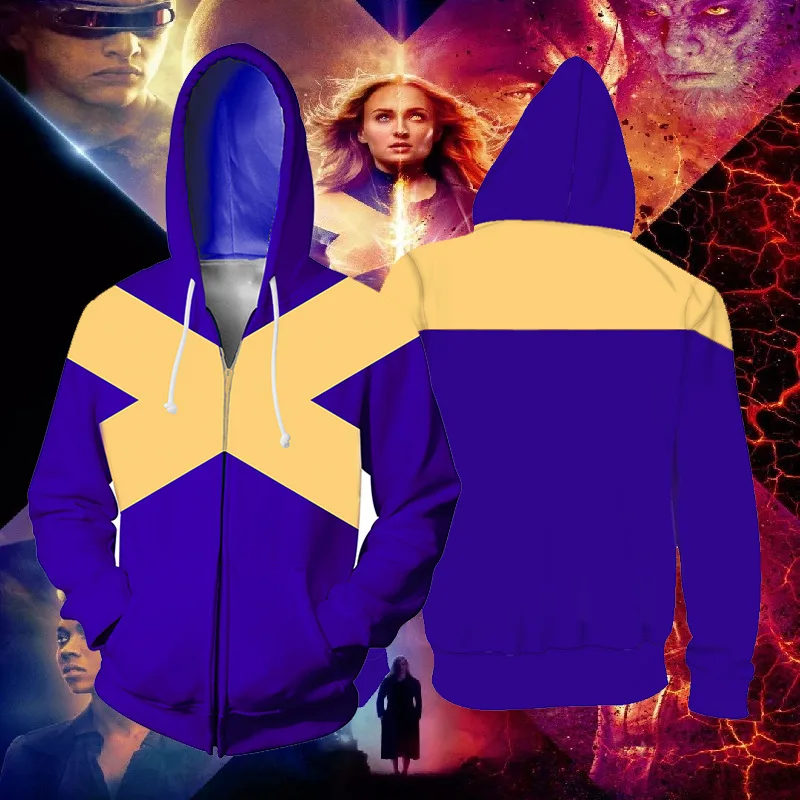 X men Темный Феникс Marvel girl Косплей Костюм Nightcrawler толстовки куртка 3D печать на