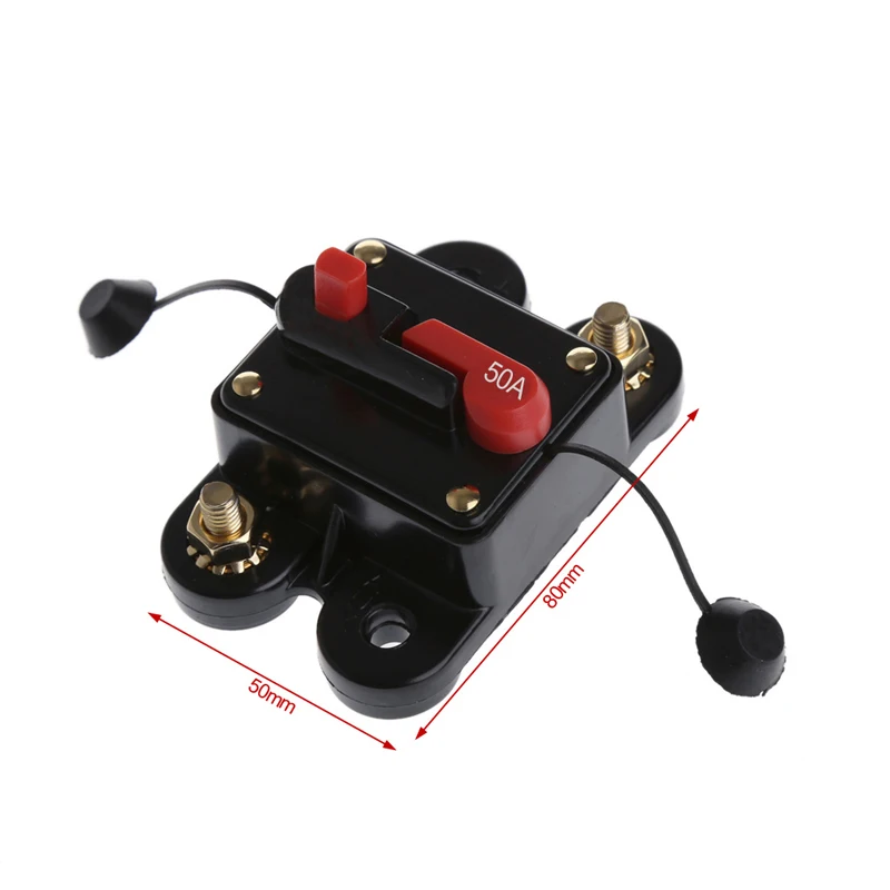 

Car Audio In-Line Automatic Recovery Circuit Breaker Fuse Protection 50A/60A/80A/100A/150A/200A/250A/300A Circuit Breaker Fuses