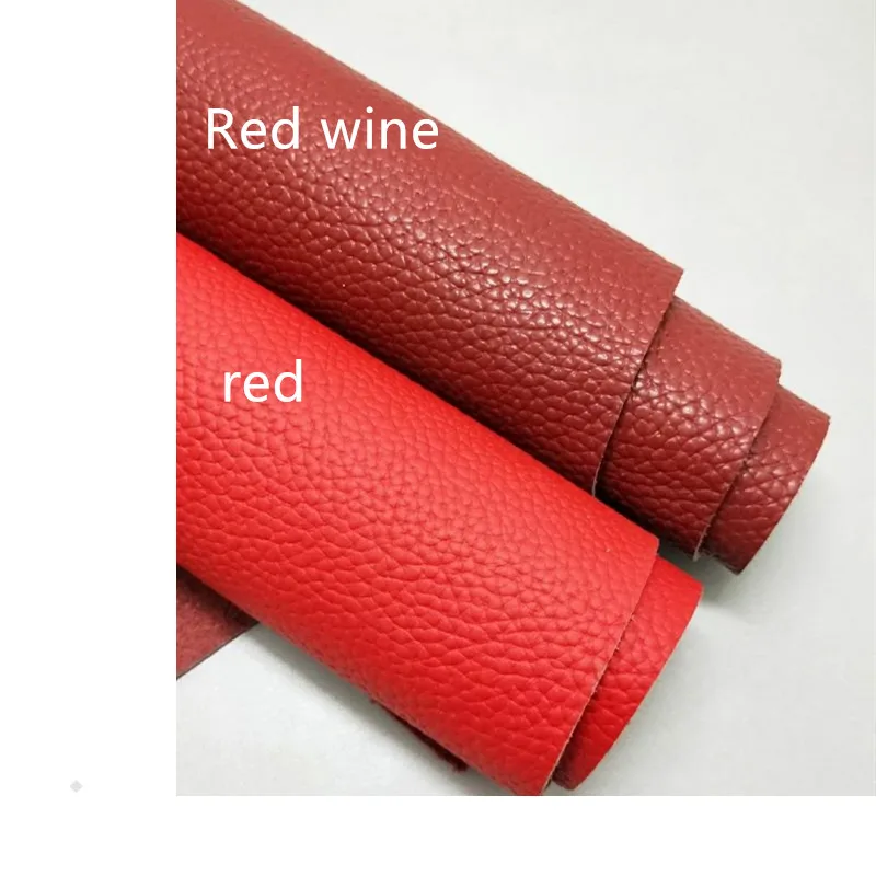 Первый слой из воловьей кожи ручной работы Diy кожаная ткань Wwine Red