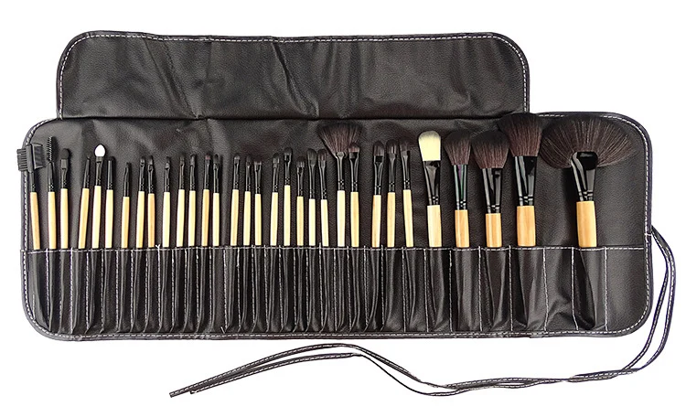 32pcs Wood 24 шт./компл. кисти для макияжа набор кистей для макияжа с деревянной основа, тени для глаз, подводка для губ косметические высокое качество высокого качества синтетические волосы Профессиональная щетка для волос - Handle Color: 32pcs Wood