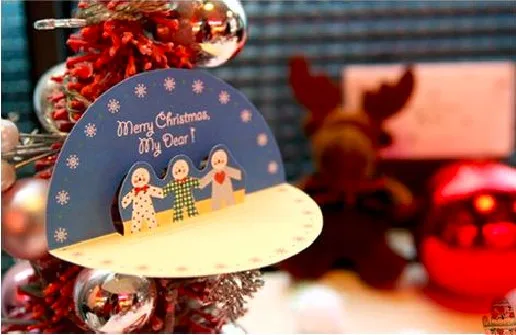 10 шт. Новогодние поздравительные открытки с милым медведем | Дом и сад