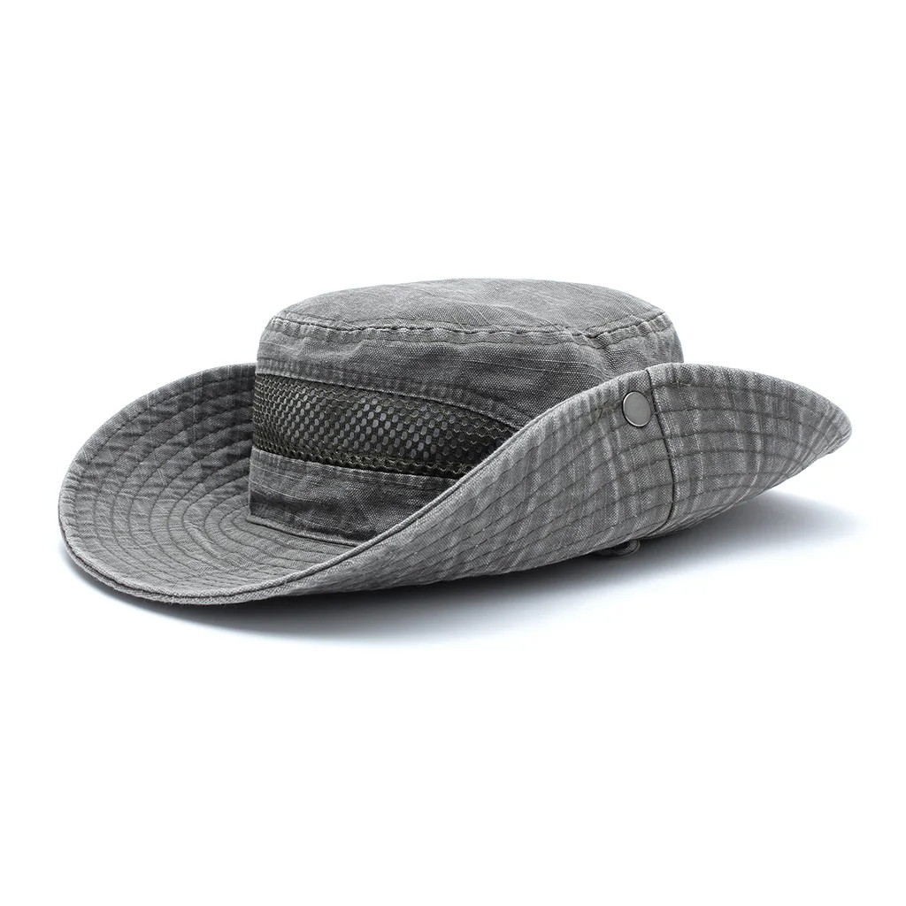 khaki TOHUIYAN складная шляпа-ведро для мужчин весна лето Sombrero Gorro, Солнцезащитная шляпа с защелками, Мужская кепка, уличная Кепка с широкими полями, шапки для рыбалки, кепка s - Цвет: khaki