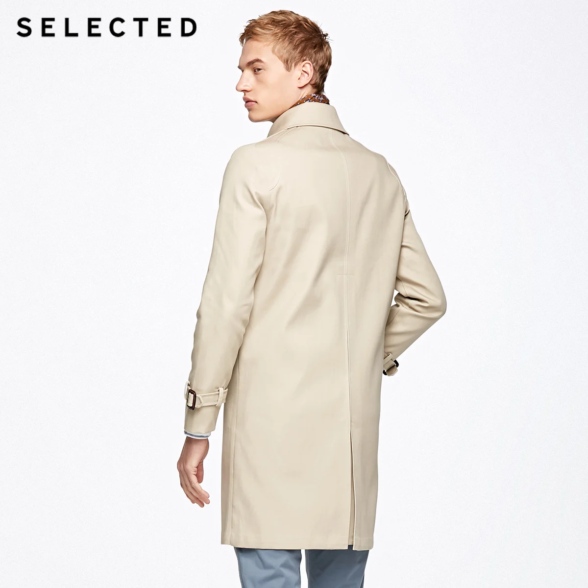 Отборная хлопковая 2-многорядная Пряжка среднего воротника ветровка верхняя